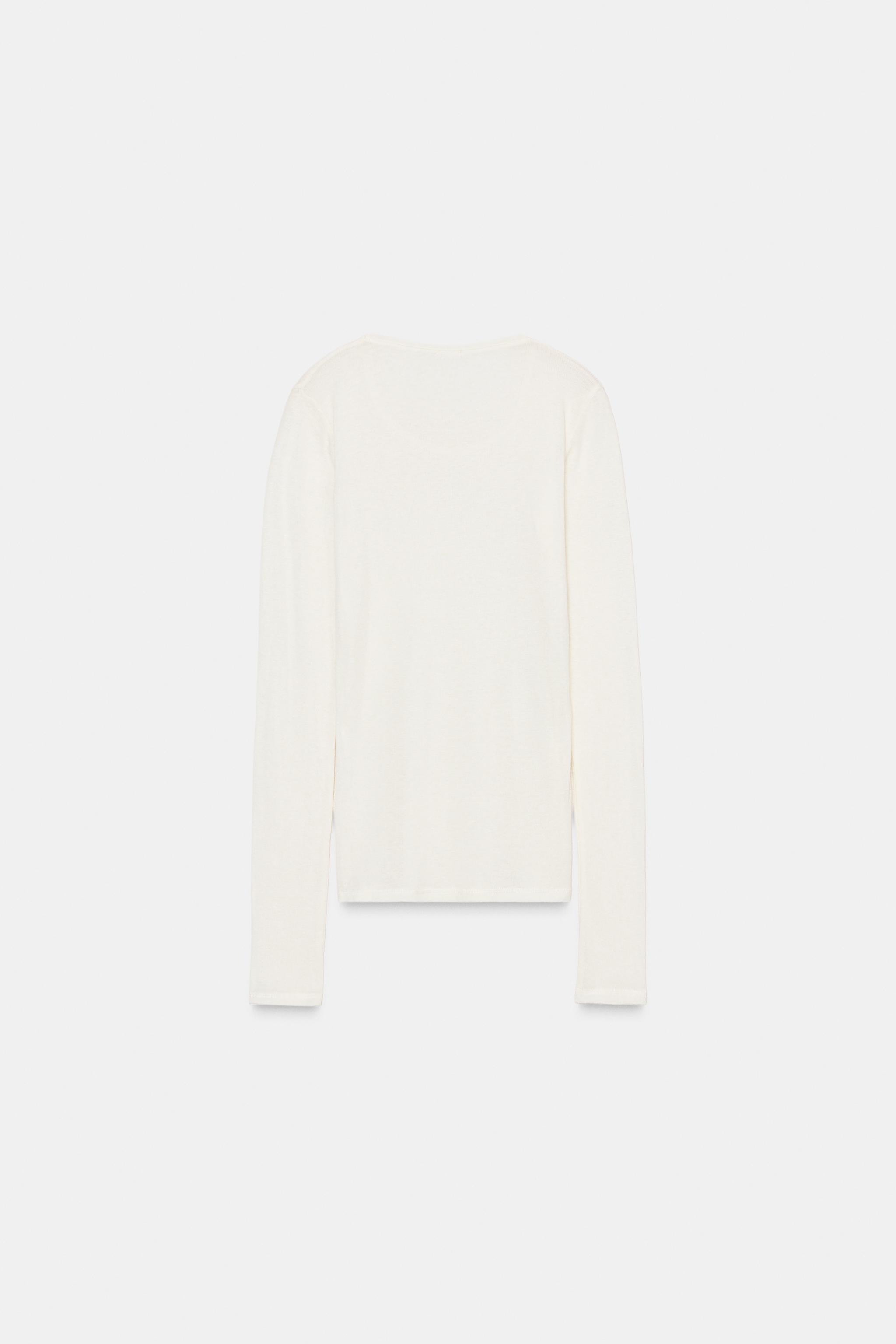 T-SHIRT À MANCHES LONGUES AVEC LAINE